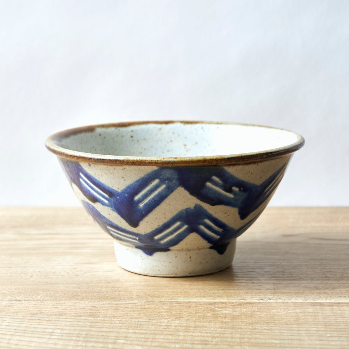 キマノ陶器 / 別注ジグザグ飯碗(BLUE / BROWN)