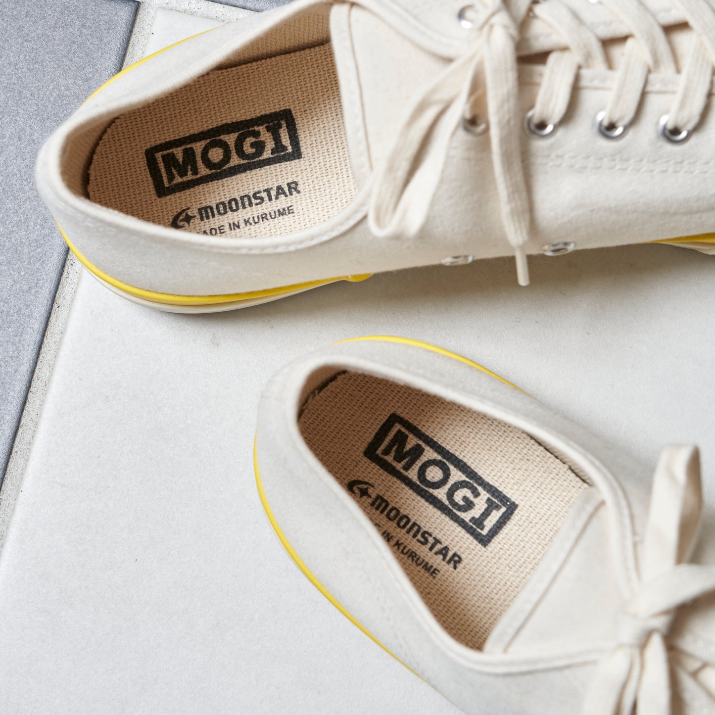 MOGI × moonstar / 別注 WHITEスニーカー(LEMON/ ORANGE)