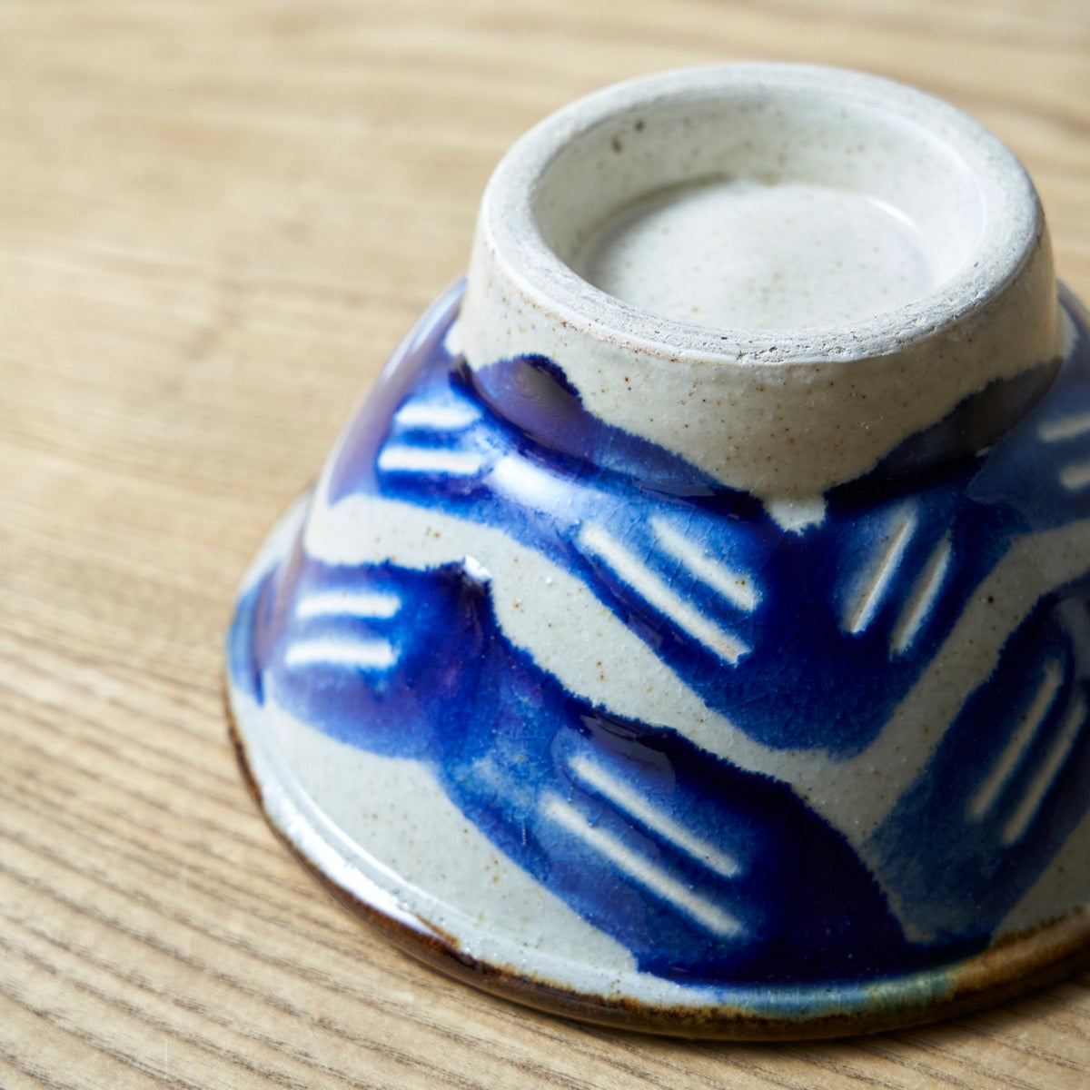 キマノ陶器 / 別注ジグザグ飯碗(BLUE / BROWN)