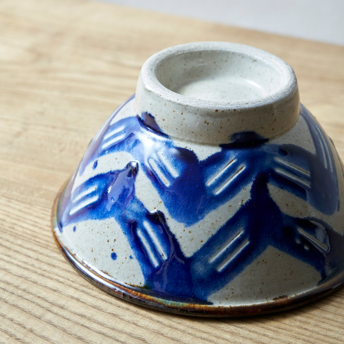 キマノ陶器 / 別注ジグザグ飯碗(BLUE / BROWN)