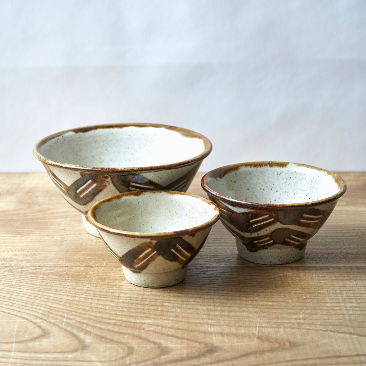 キマノ陶器 / 別注ジグザグ飯碗(BLUE / BROWN)