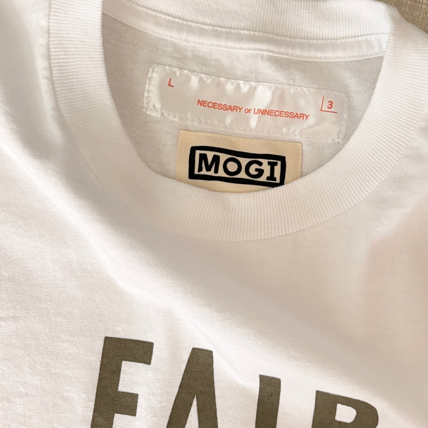 MOGI × NECESSARY or UNNECESSARY / 別注 FAIR HOUSING Tシャツ